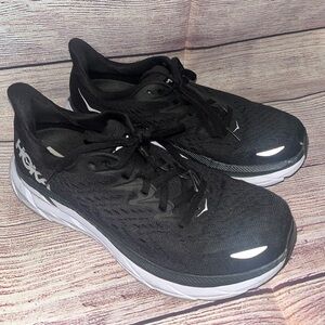 Hoka Black and White Athletic Shoes